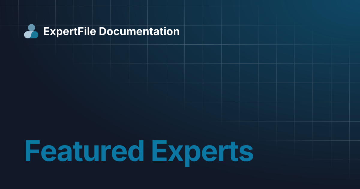 Featured Experts | ExpertFile Documentation