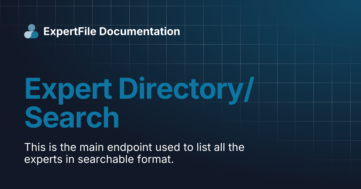 Expert Directory/Search | ExpertFile Documentation