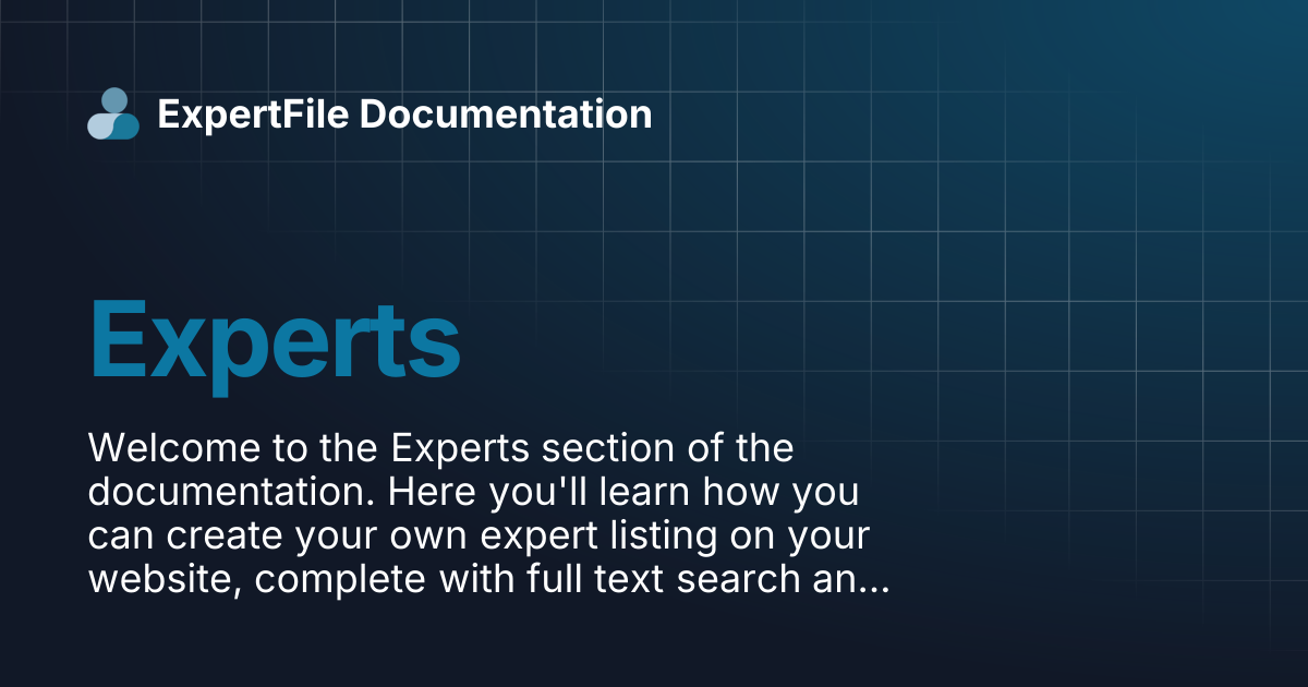 Experts | ExpertFile Documentation