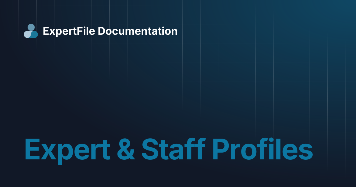 Expert & Staff Profiles | ExpertFile Documentation